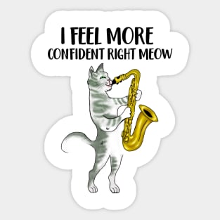 Funny Cat Lovers Gift Cat Playing Saxophone Sticker